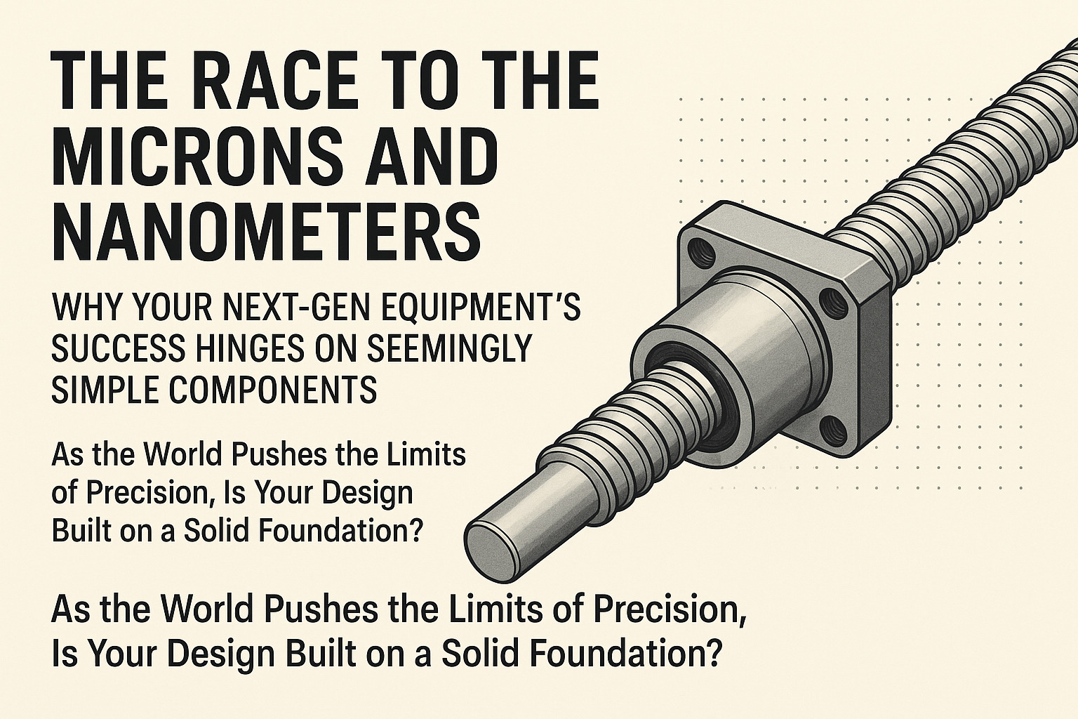 奈米與微米競賽：為何您的下一代高階設備，成敗取決於那些看似簡單的零件？